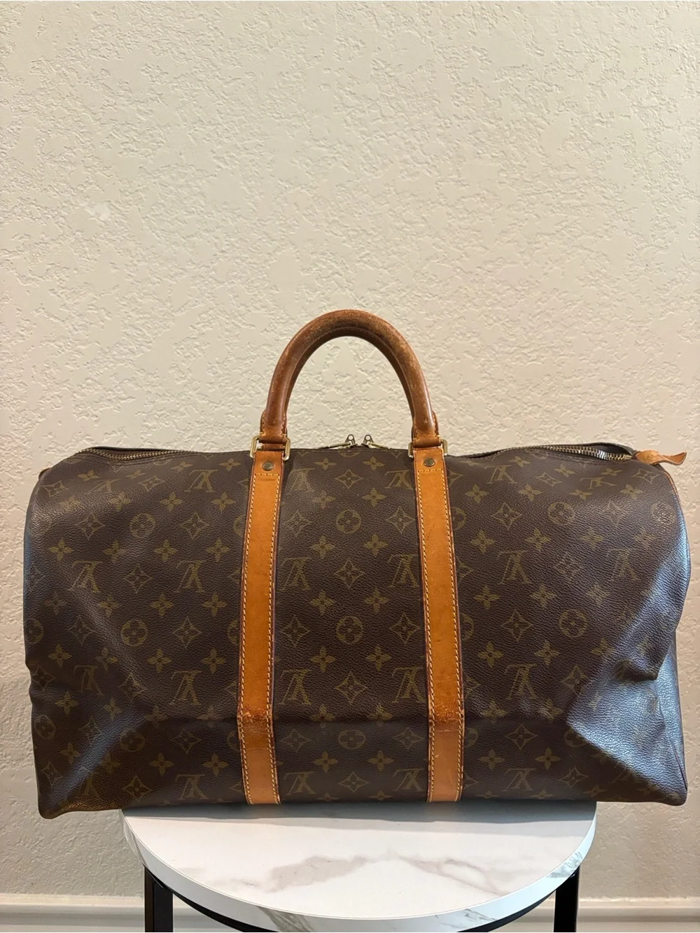 Louis Vuitton Keepall 50 Brown Monogram Boston Duffle Bag - Picture 2 of 15